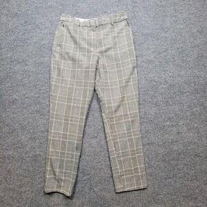 H&M Plaid Ankle Pants Women 6 Gray Black White Dress‎ Career Business Casual
